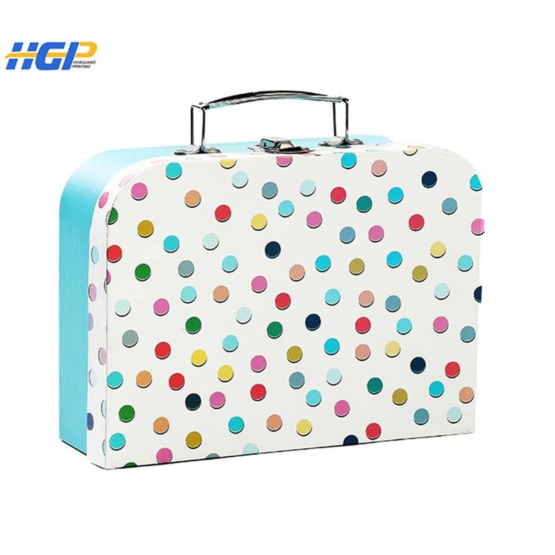 Toy box for children cardboard paper suitcase with handle Featured Image