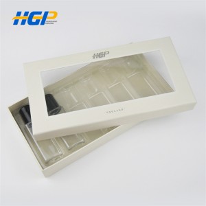 High end empty custom small luxury cardboard skincare box with window VAC tray paper gift packaging cosmetic box with lid