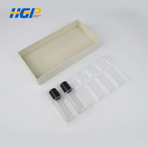 High end empty custom small luxury cardboard skincare box with window VAC tray paper gift packaging cosmetic box with lid