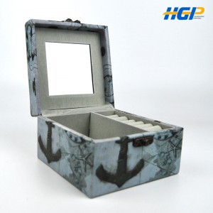 Картонена кутия за грим или кутия за бижута с огледало Кутия за съхранение на бижута за малки момичета