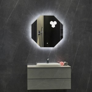 DL-77A LED Lit Octagon Bathroom Mirror with Touch Button