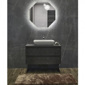 DL-77B LED Lit Octagon Bathroom Mirror with Touch Button