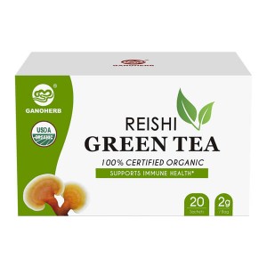 Private label Green Tea with Reishi Teabag Box Package Enhance Immune System