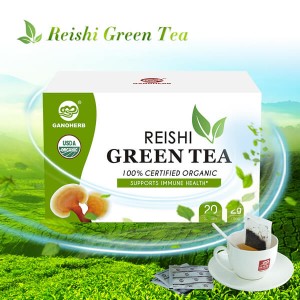Private label Green Tea with Reishi Teabag Box Package Enhance Immune System