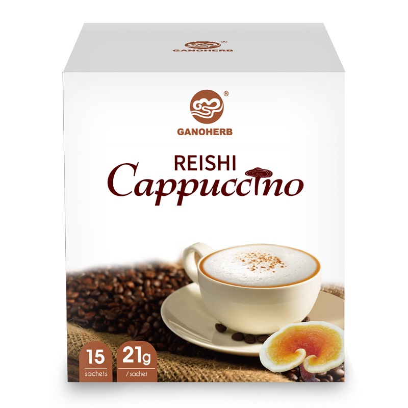 Instant Cappuccino Mix Organic Reishi Mushroom – Easy to Use and Convenient – Frothy, Decadent Cappuccino(21g*15bags/box) Featured Image
