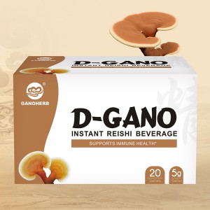 GANOHERB USDA Organic Instant Reishi Mushroom Beverage With Ganoderma Lucidum Extract-Boost Immune System-Vegan, Paleo,Gluten Free,Leai Sugar,100% Natural,0.18 Aunese (20 faitauga)