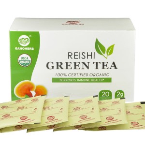 شاي أخضر ذو علامة خاصة مع حزمة علبة شاي ريشي لتعزيز جهاز المناعة