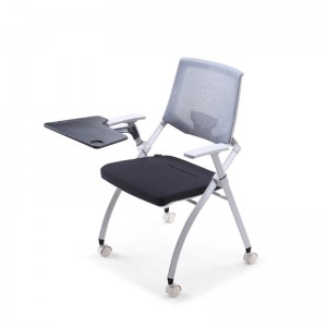 Cadeira de treinamento empilhável com assento dobrável e mesa de escrita