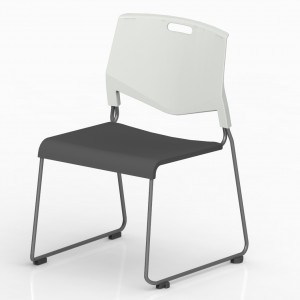 पूर्ण Plasitc Stackable र जडान गरिएको स्लेज आधार प्रशिक्षण कुर्सी GS2042B