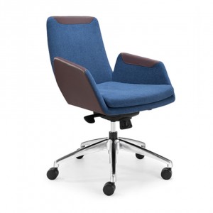 Steel frame inside leather and fabric executive office chair