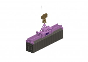 Deck crane with power swivel spreader