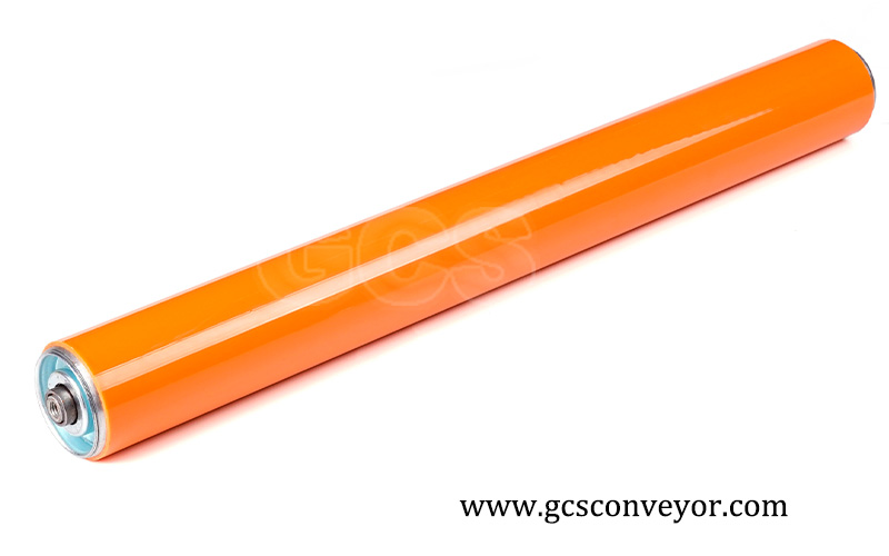 orange PU sleeve steel rollers by GCS.