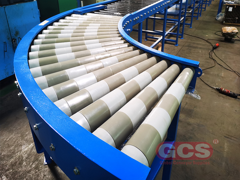 90 degree PVC curve cone roller conveyor