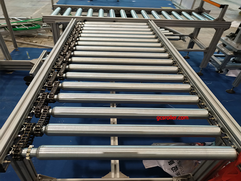 Trasportatore a rulli Chain Sprocket, trasportatore lineare persunalizatu in GCS China