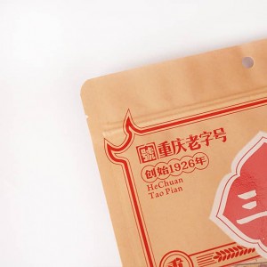 Sac Emballage Zip Bawah Rata Poket Pembungkusan Teh Kraft Ziplock Beg Kertas Dengan Pengedap