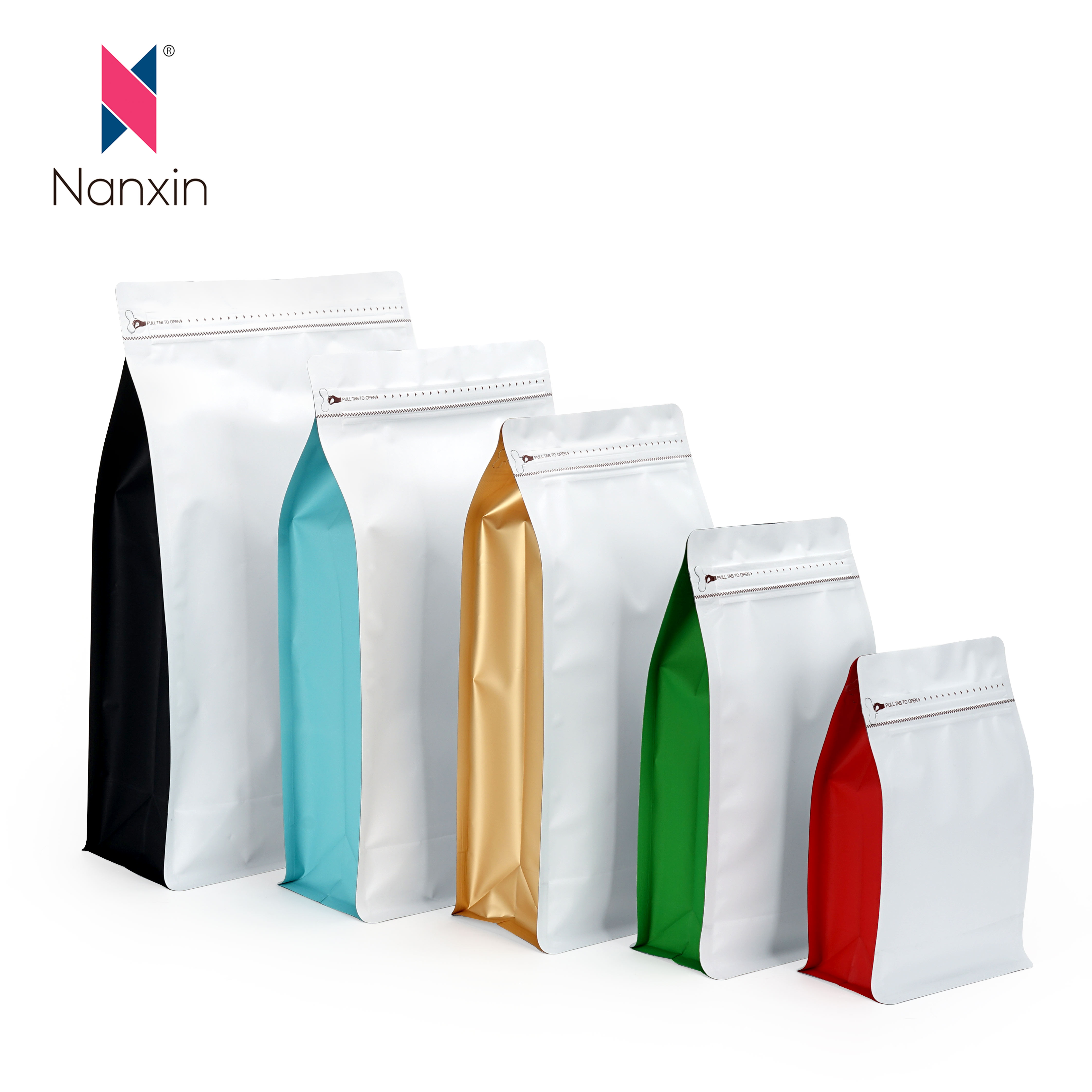 China Factory 1kg Coffee Bags With Valve And T-Zipper Flat Bottom Bag In Stock Many Colors For You To Choose Featured Image