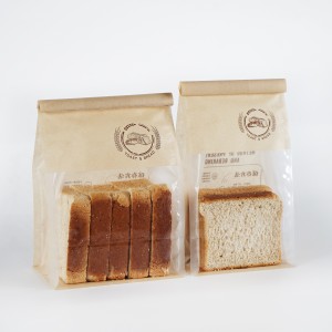 Bolsa de sándwich de papel kraft marrón ecolóxico de 50 g/m² para comida para levar