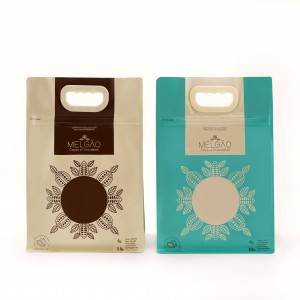 Kaffe-te Glidelåsposepakninger Plast Aluminiumsfolie Glidelåspose med håndtak Produktegenskaper