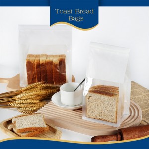 Vierkante bodem Food Grade koekjes Sandwich brood verpakking bruine kraftpapier bakkerij tas