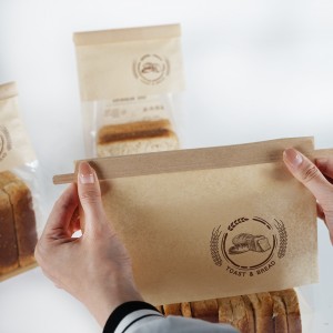 Umweltfreundliche 50 g/m² fettdichte Lebensmittelverpackung zum Mitnehmen für Mittagessen, brauner Kraftpapier-Sandwichbeutel