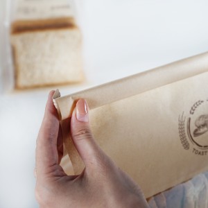 Eco Friendly 50gsm Ga'u Aveese 'aiga o le aoauli Mea'ai afifi Brown Kraft Pepa Sandwich Bag