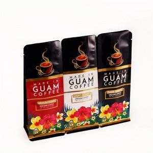 Coffee Bean Square Packaging Çenteyên Qehwe Bottom Bags Plastic