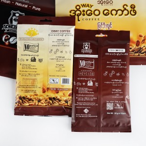 Bolsas de embalaje de té y café con sello trasero de Myanmar de aluminización de plástico-BFD004