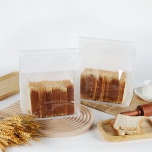 正方形の底の食品グレードのクッキーサンドイッチパン包装茶色のクラフト紙ベーカリーバッグ