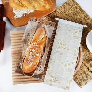 קטן לבן שטוח תחתית אריזת מזון ביסקוויטים באגט אריזת לחם סנדוויץ' חום שקית נייר קראפט עם חלון שקוף
