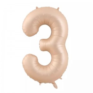 New Design 40Inch Helium Float Cream White Caramel Color Digital Foil Balloon Birthday Wedding Party Decoration Number Balloons Factory wholesale