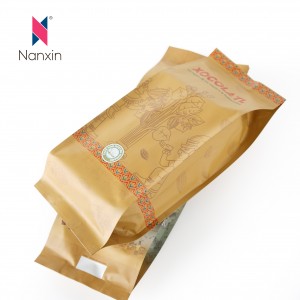 Bolsa de embalaje de café con refuerzo lateral de plástico de alta calidad con válvula para granos de café