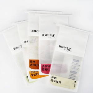 Sacos de papel Kraft naturais reciclados de fundo plano OEM / ODM China Saco de papel para alimentos de pão