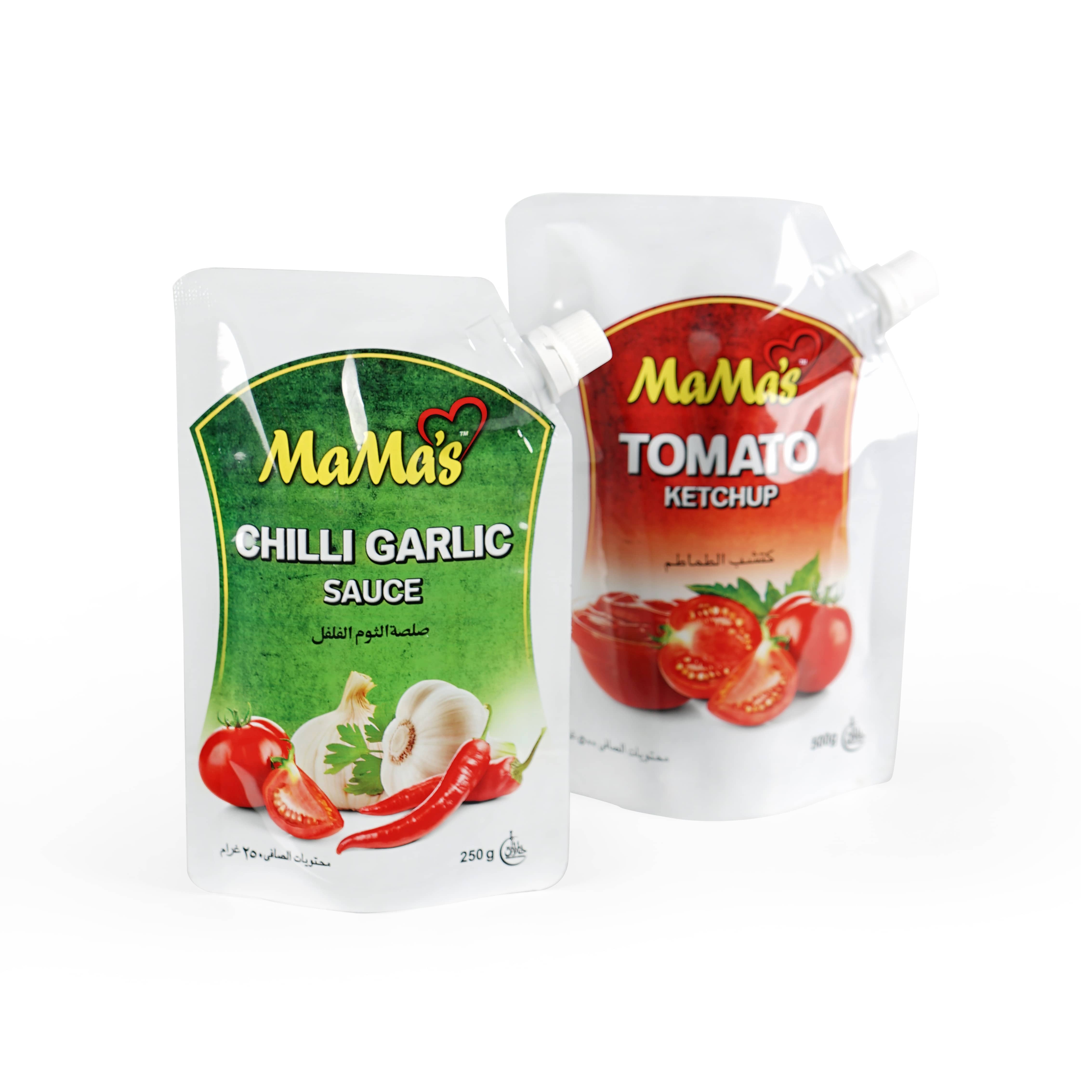 Пластмасови торбички за опаковане на лют сос от 500 g за храна Пакети за сос Knorr