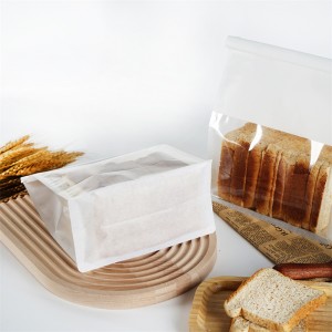 Quadratischer Boden, Lebensmittelqualität für Kekse, Sandwich-Brot-Verpackung, brauner Kraftpapier-Bäckereibeutel
