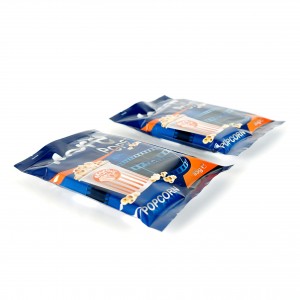 Πλαστική σακούλα συσκευασίας για σνακ ποπ κορν με διαφανή σφραγιζόμενη πίσω σφραγίδα