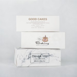 Malá bílá zásuvka Pekárna Čokoládový makaronový dort Role papírové krabičky na plátky dortů