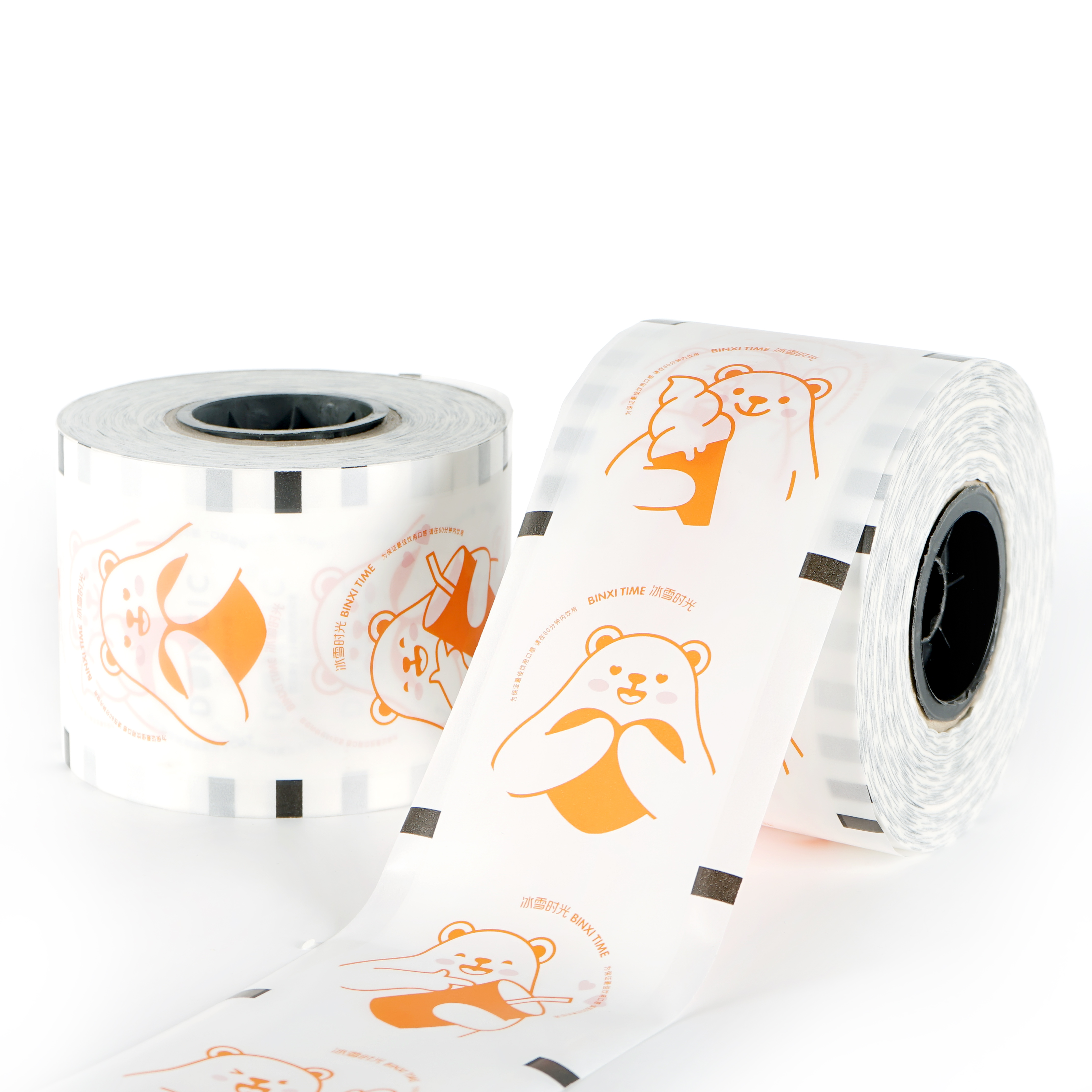 Custom printed design plastic PP Paper PLA cup bubble milk tea sealing film roll