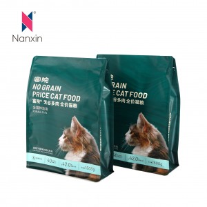 Professional Square Bottom Plastic Bag for Cat and Dog Food Eight-Sided Ziplock Packaging