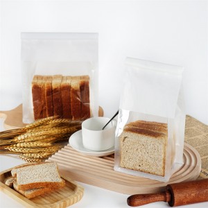Pão de sanduíche de biscoitos de grau alimentício com fundo quadrado embalagem saco de padaria de papel Kraft marrom