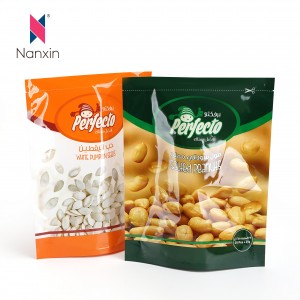 Plastic Pistache Nuts Packing Stand Up Zipper Food Grade Plastic Packaging Pouch Ba