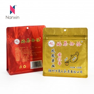 Hot Sale Plastic Printed Flat Bottom Gold Film Chinese Tea Metal 500g Food Packaging Bag