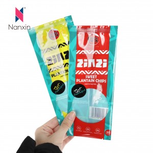 Resealable Composite Plastic Snack Plantain Chips Packaging Popcorn Nylar Food Grade Bags Pouch Sachet With Window