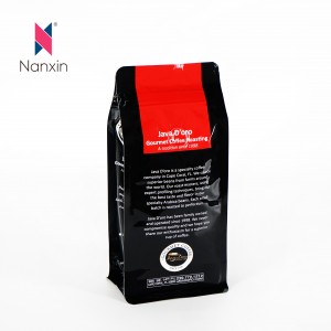 Закривається самостійний мішок для кавових зерен з плоским дном / мішок для пакування кавових зерен із клапаном і блискавкою 250 г 500 г 1000 г