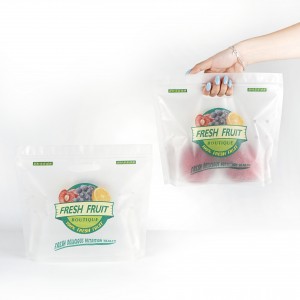 फॅक्टरी होलसेल रिसेल करण्यायोग्य फळे आणि भाज्या छिद्रित पिशव्या स्टँड अप फ्रेश फ्रूट पाउच विथ व्हेंट होल्स पॅकिंग प्लास्टिक जिपर बॅग