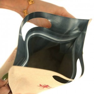 સોલિડ ડ્રિંક અથવા નાસ્તા માટે ફૂડ પેકેજિંગ ઝિપર પાઉચ ફ્લેટ બોટમ ક્રાફ્ટ પેપર બેગ