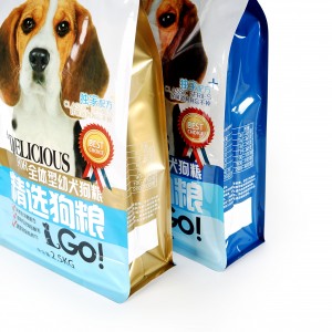 Ukuran Badag 2kg 5kg 10kg 15kg Datar Bottom Plastik Foil Resealable Ziplock Pet Food Dog Food Packaging Bag