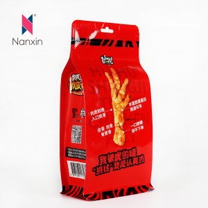Sacchetto di imballaggio per snack per i piedi di pollo, stampata a sigillatura calda di qualità alimentare opaca
