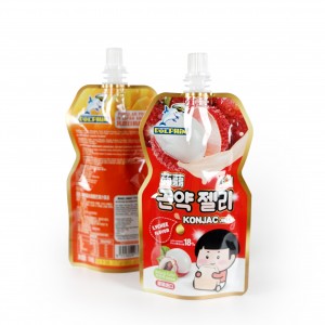 Mga Personalized na Produkto Factory Customized 100ml 150ml Liquid Inumin Espesyal na Fruit Juice Packaging Plastic Water Drink Jelly Bottle Shaped Pouch Bag
