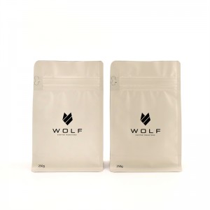 Kaffebönor Fyrkantiga förpackningar Kaffepåsar Bottenplastpåsar