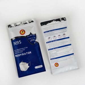 Aluminum Foil Ppe Kn95 3 Side Seling Mask Bag
